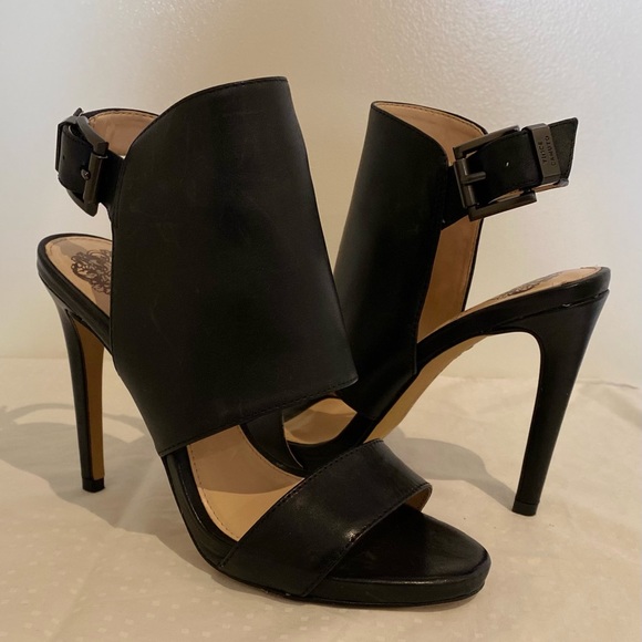 Brand new. Never worn. Vince Camuto black leather heels. - Picture 2 of 6
